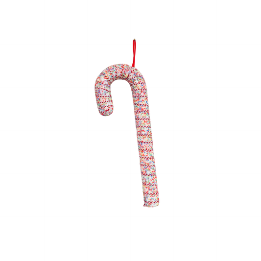 Christmas Decoration - Candy Cane - Foam - White /Discoball Dip - 52cm