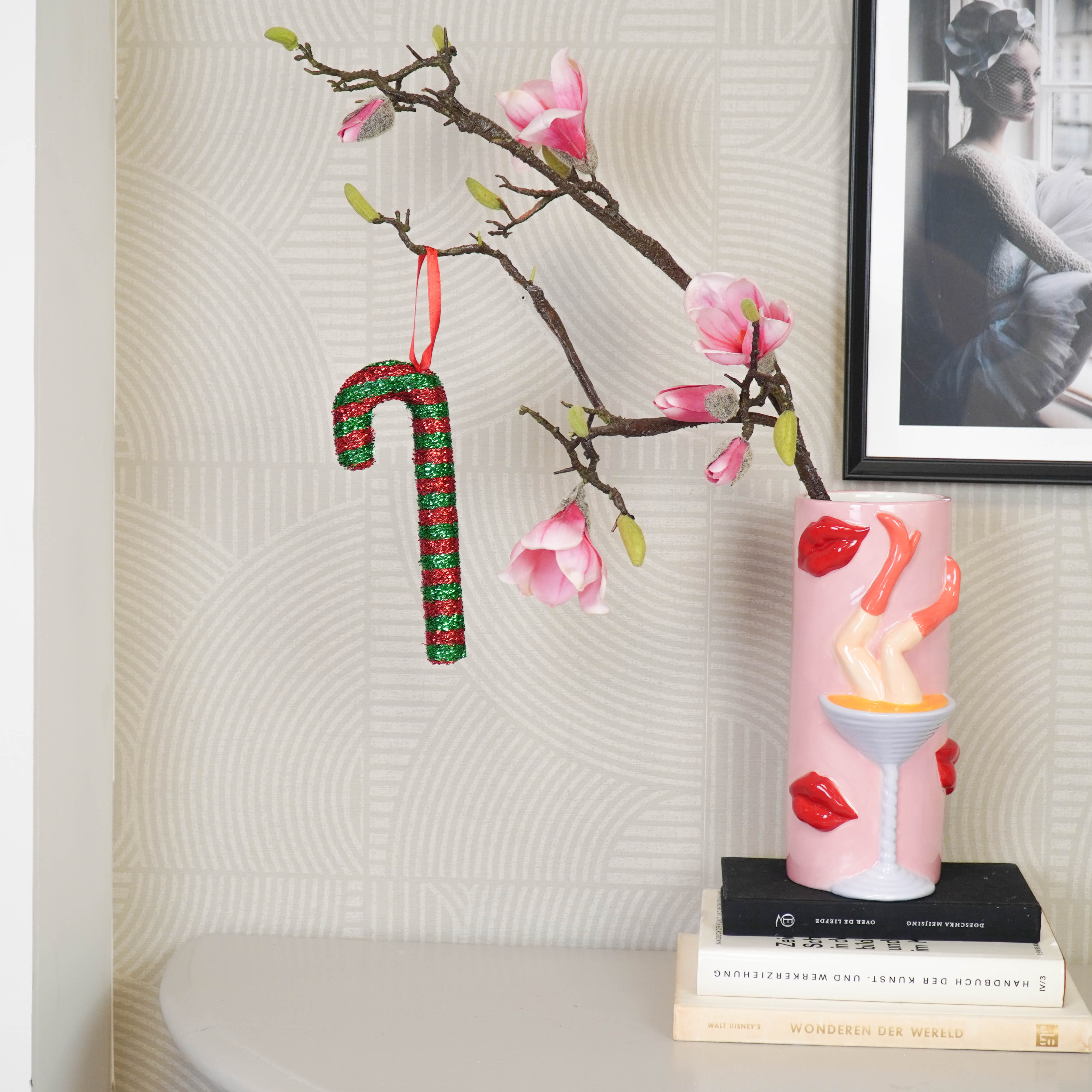 Christmas Decoration - Candy Cane - Foam - Green/Red - 21cm