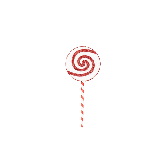 Christmas Decoration - Lolly Pop - Foam - White/Red - 25x63cm