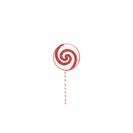 Christmas Decoration - Lolly Pop - Foam - White/Red - 15x35cm