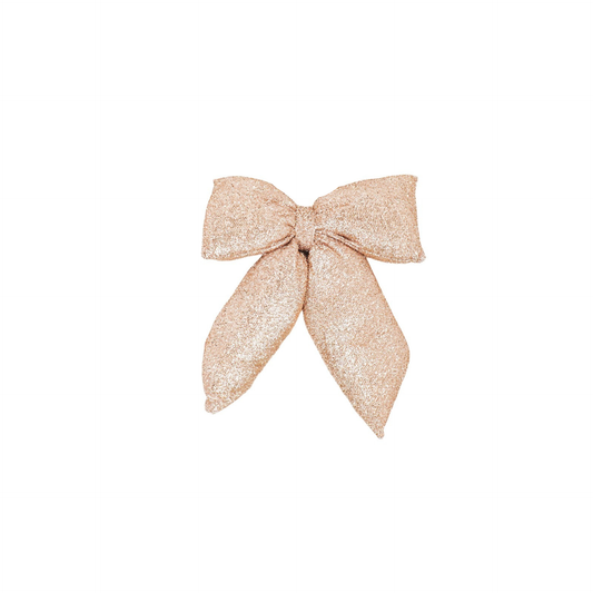 Christmas Decoration - Bow - Gold - Glitter Fabric - 32x40cm