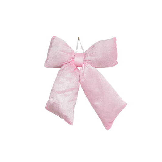 Christmas Decoration - Bow  - Velvety - Light Pink - 32x40cm