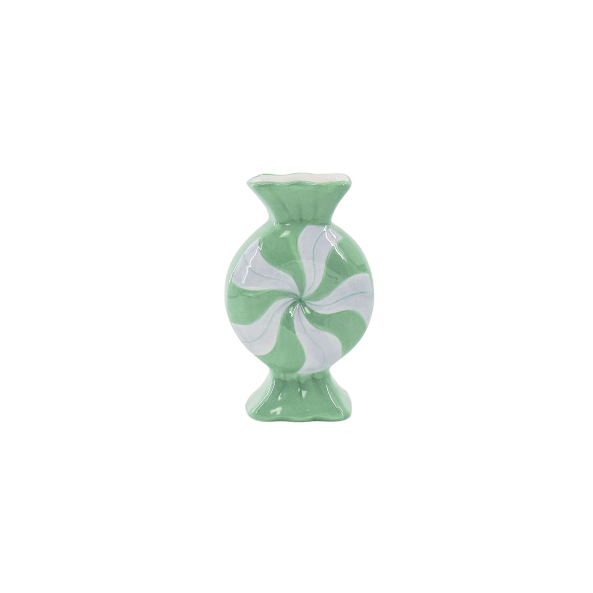 Flower Vase- Toffee Candy-Ceramic- Lilac/ Mint- 12x6,5x20cm