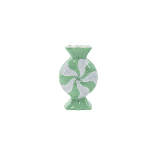 Flower Vase- Toffee Candy-Ceramic- Lilac/ Mint- 12x6,5x20cm