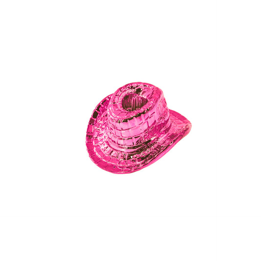 Candle Holder - Cowboy Hat - Ceramic-Pink - 13,5x11x7 cm