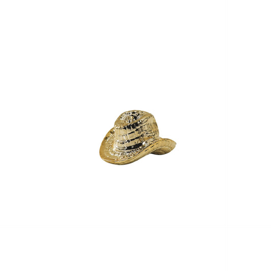 Candle Holder - Cowboy Hat-Ceramic- Gold - 13,5x11x7 cm