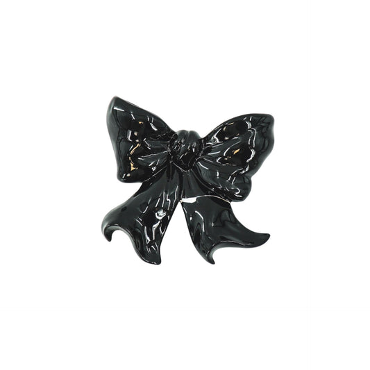 Vase- Wall Vase Bow- Ceramic- Black- 19x18,5x5,5 cm