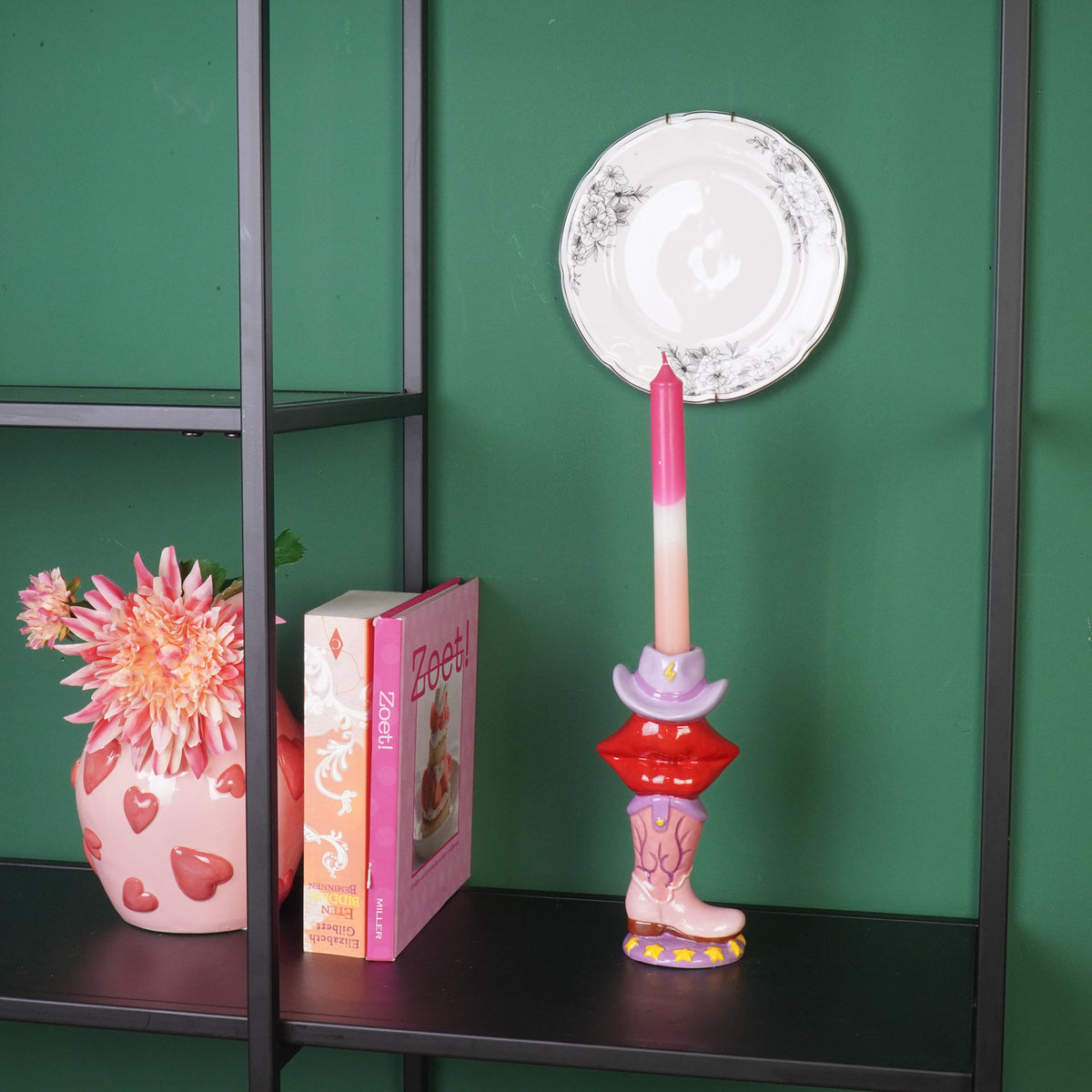 Candle Holder- Boot/ Lip/Hat - Pink/ Red/ Lilac-10x8x20 cm