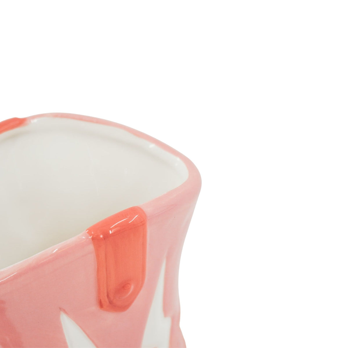 Flower Vase- Boot with Disco Hat Vase- Ceramics- Pink/ Orange-16,5x10.5x26,5cm