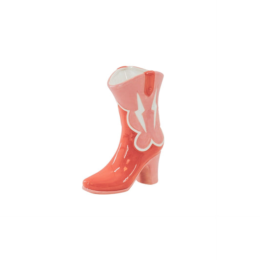Flower Vase- Boot Vase- Ceramics- Pink/ Orange-16,5x10.5x26,5cm