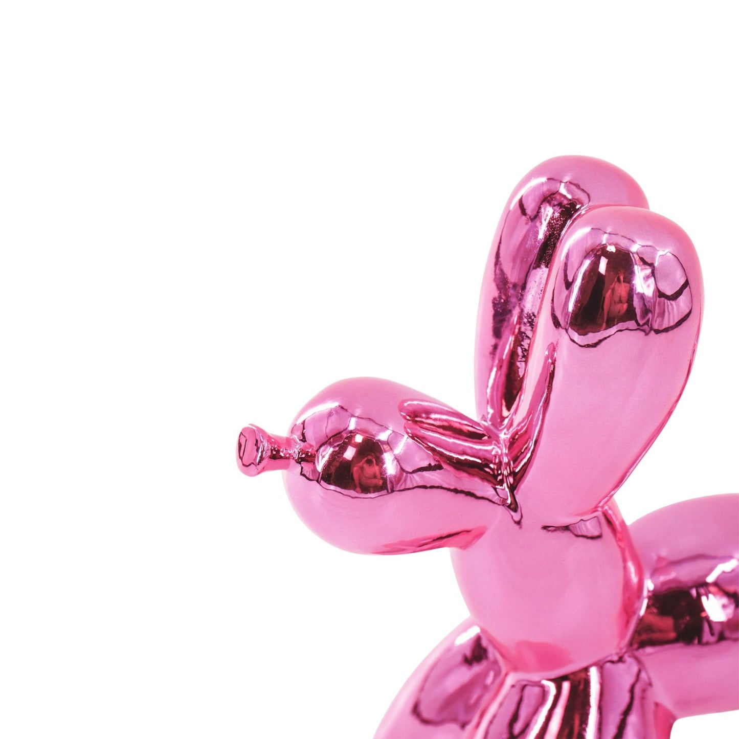 Ornament- Balloon Dog Statue- Ceramic- Metallic Pink- 20x9x19 cm