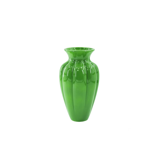 Flower Vase- Pleated Vase-Ceramic-Green- 16,5x16,5x29,5 cm