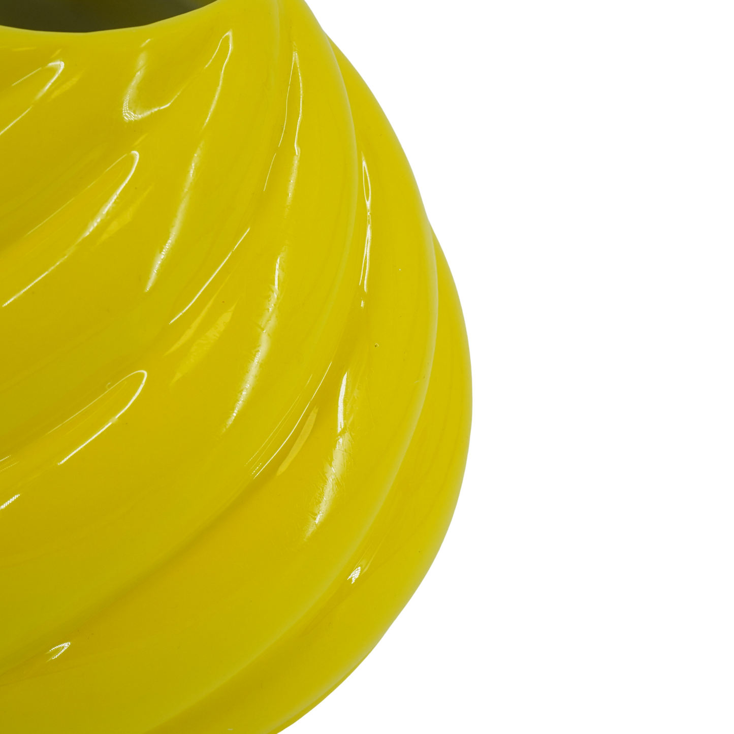 Flower Vase- Swirl Vase-Ceramic- Yellow- 20x20x21,5 cm