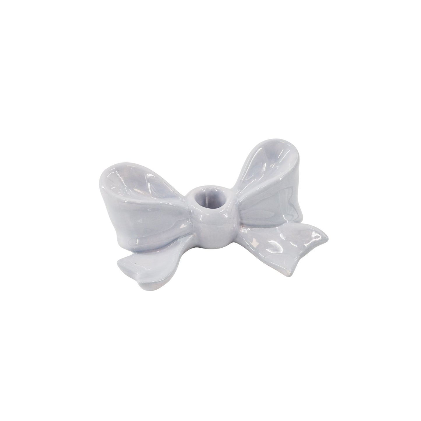 Candle Holder- Bow- Ceramic- Lilac- 18x9x7 cm