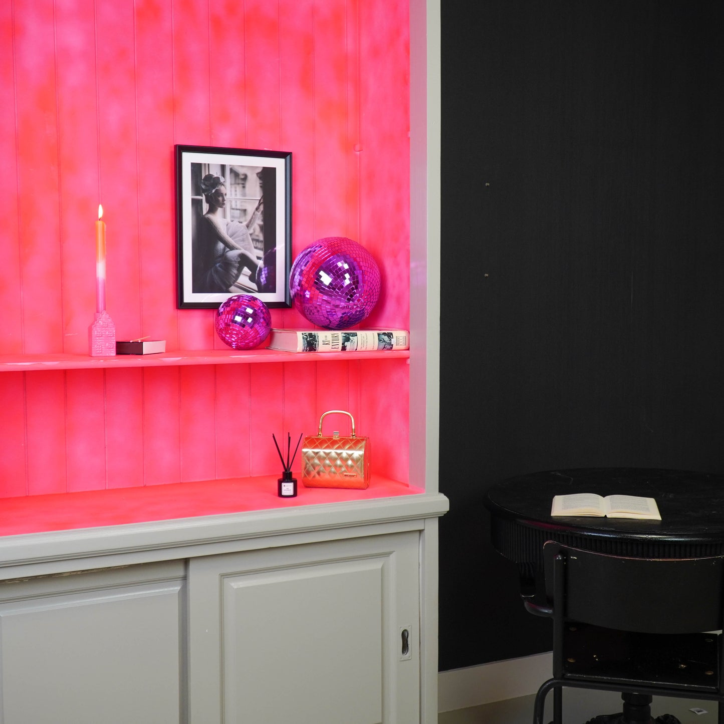 Christmas Decoration -  Christmas Hanger - Discoball - Foam - Pink - 15x15x15cm