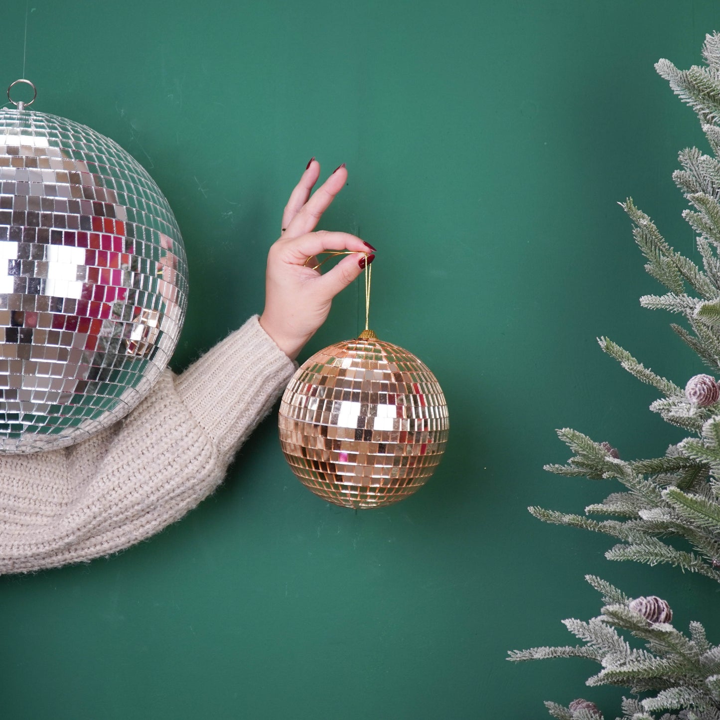 Christmas Decoration -  Christmas Hanger - Discoball - Foam - Gold - 15x15x15cm