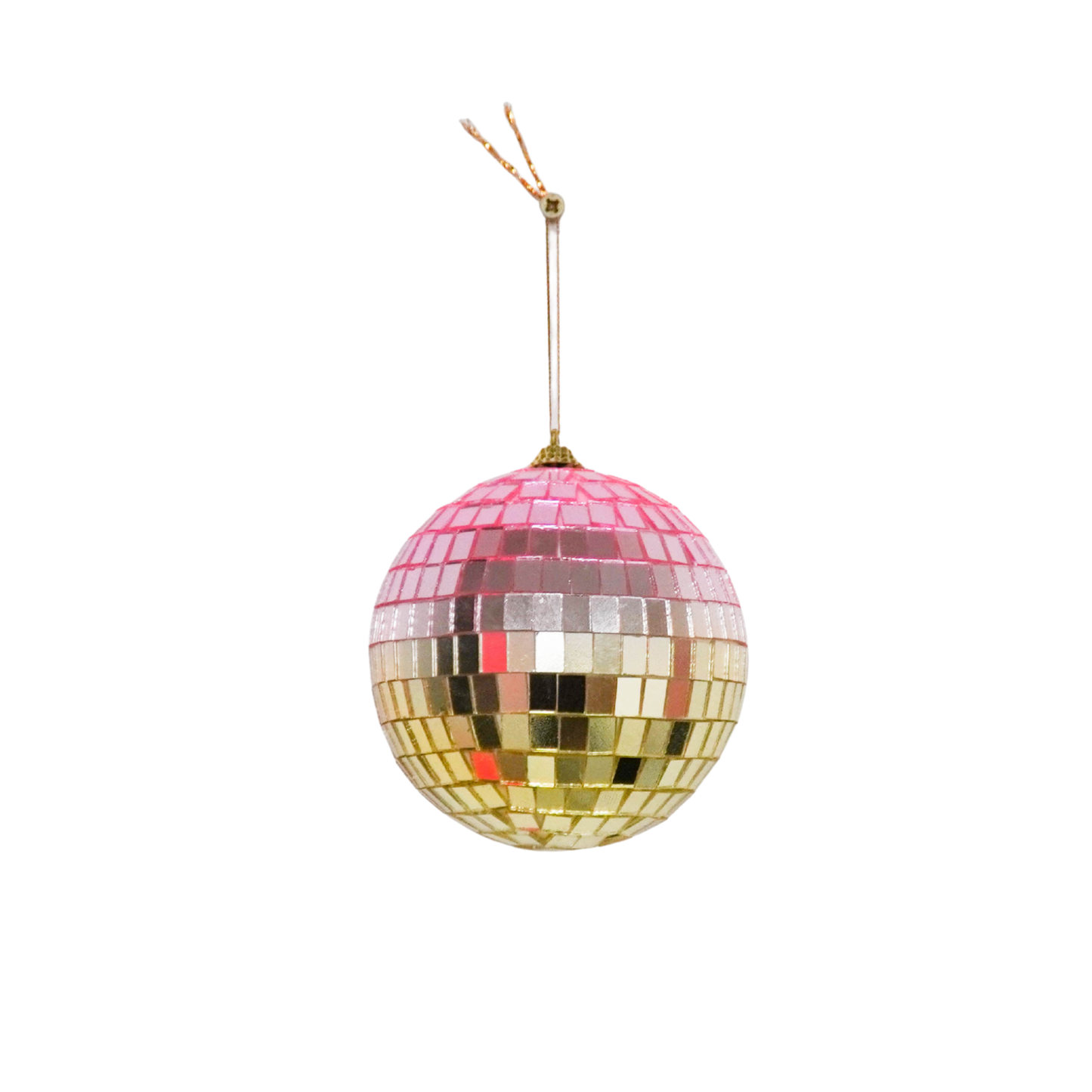 Christmas Decoration -  Christmas Hanger - Discoball - Foam - Pink/Gold - 15x15x15cm