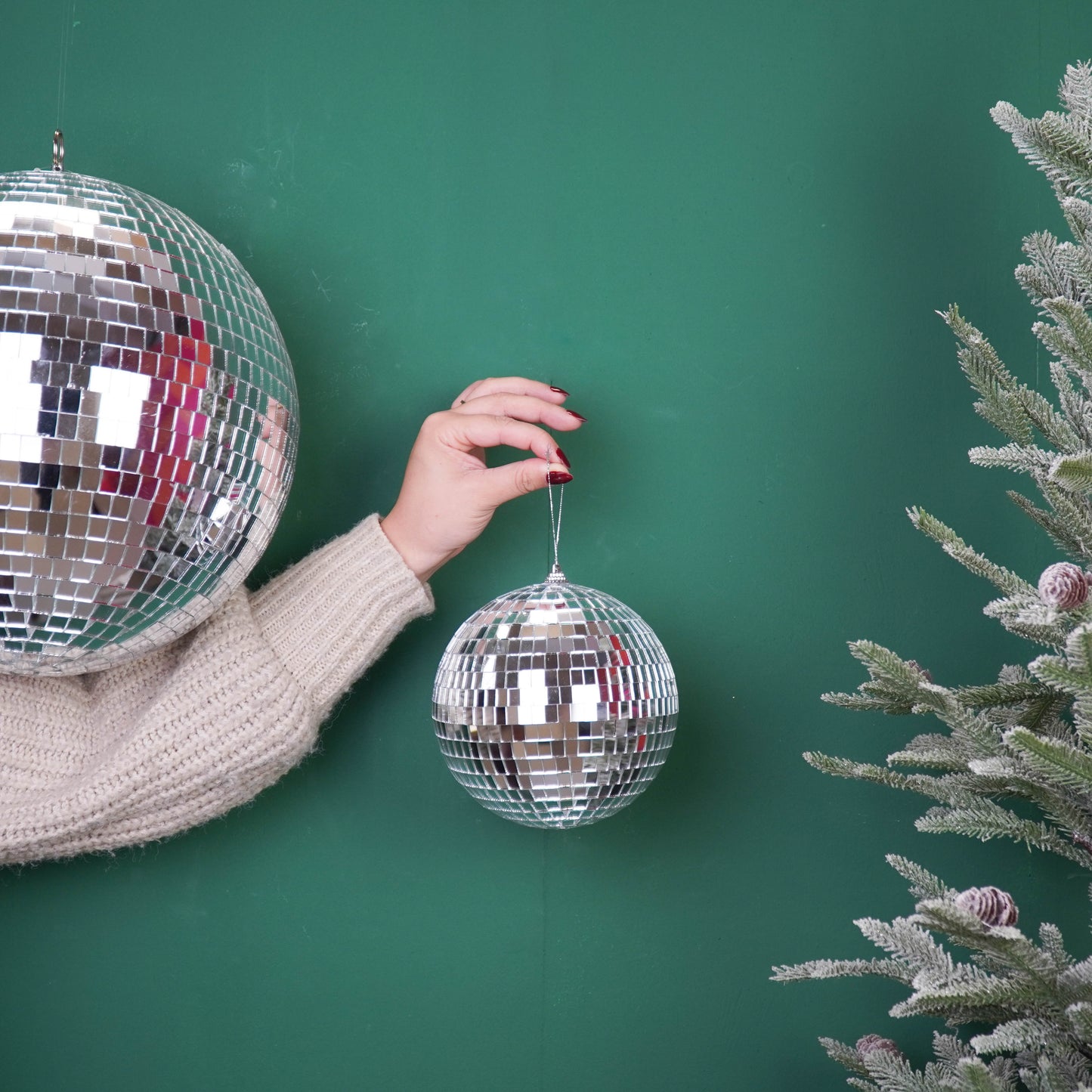 Christmas Decoration -  Christmas Hanger - Discoball - Foam - Silver - 15x15x15cm