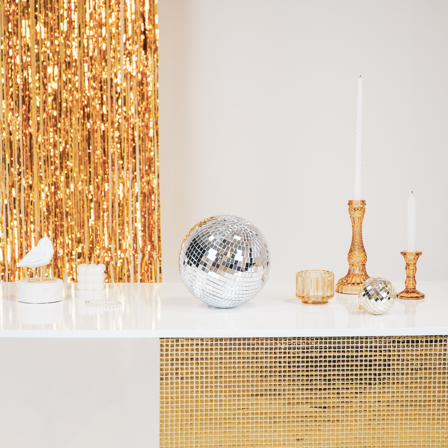 Christmas Decoration -  Christmas Hanger - Discoball - Foam - Silver - 20x20x20cm