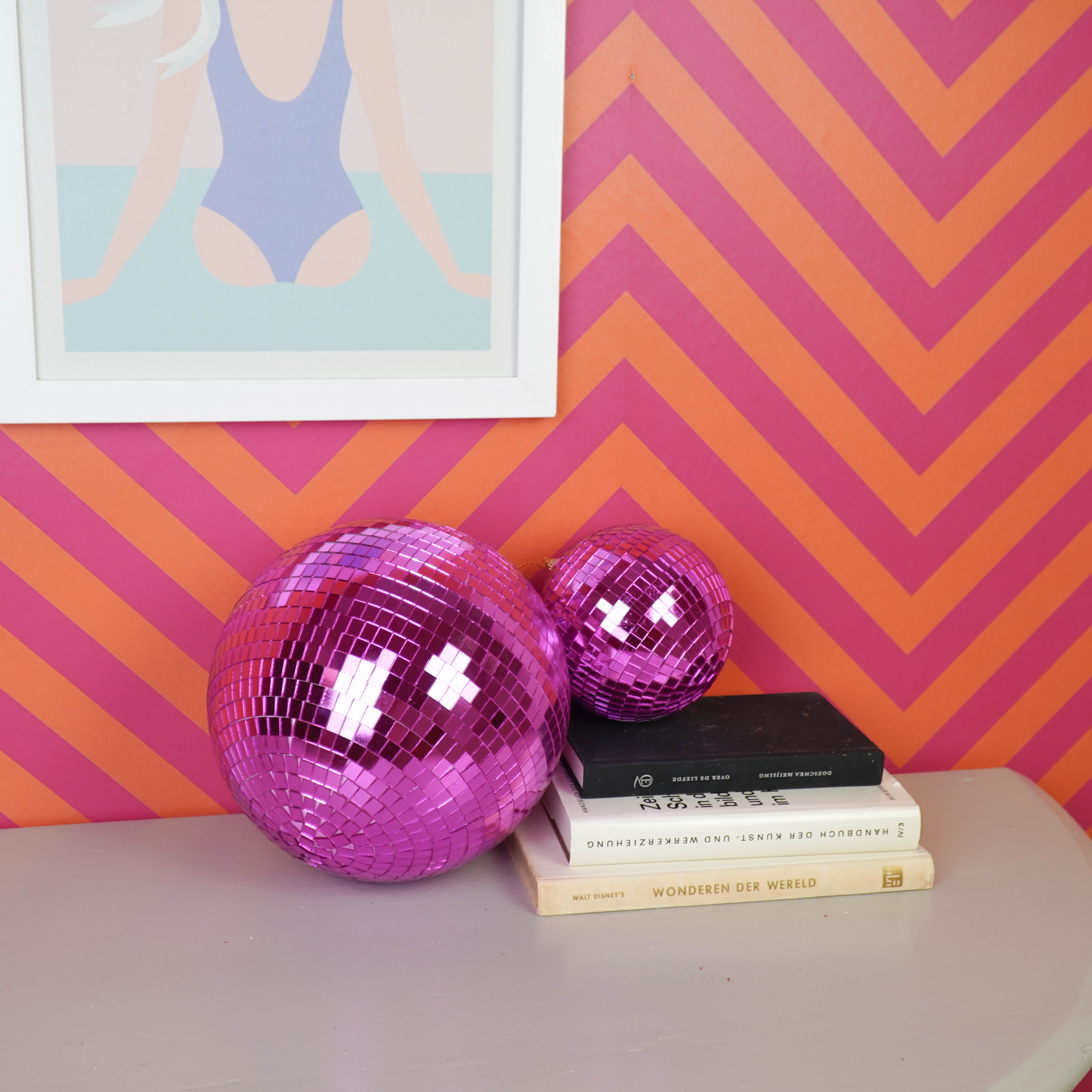 Christmas Decoration -  Christmas Hanger - Discoball - Foam - Pink - 25x25x25cm