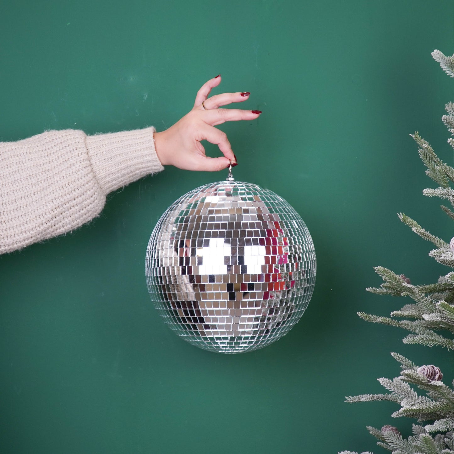 Christmas Decoration -  Christmas Hanger - Discoball - Foam - Silver - 25x25x25cm