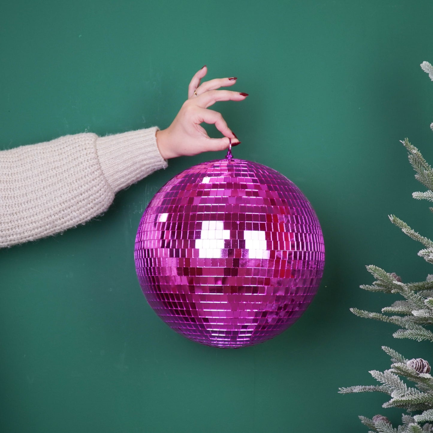 Christmas Decoration -  Christmas Hanger - Discoball - Foam - Pink - 30x30x30cm