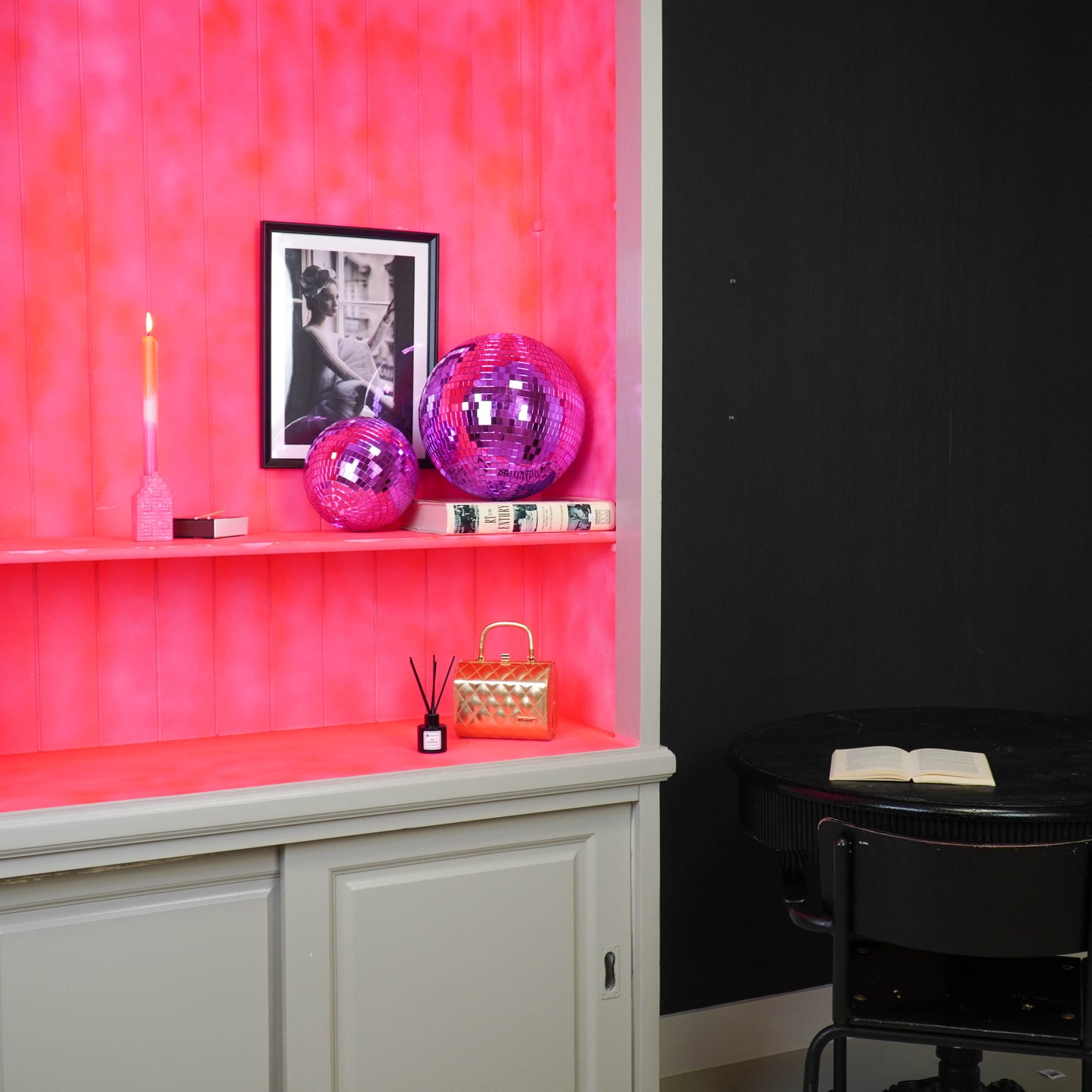 Christmas Decoration -  Christmas Hanger - Discoball - Foam - Pink - 30x30x30cm