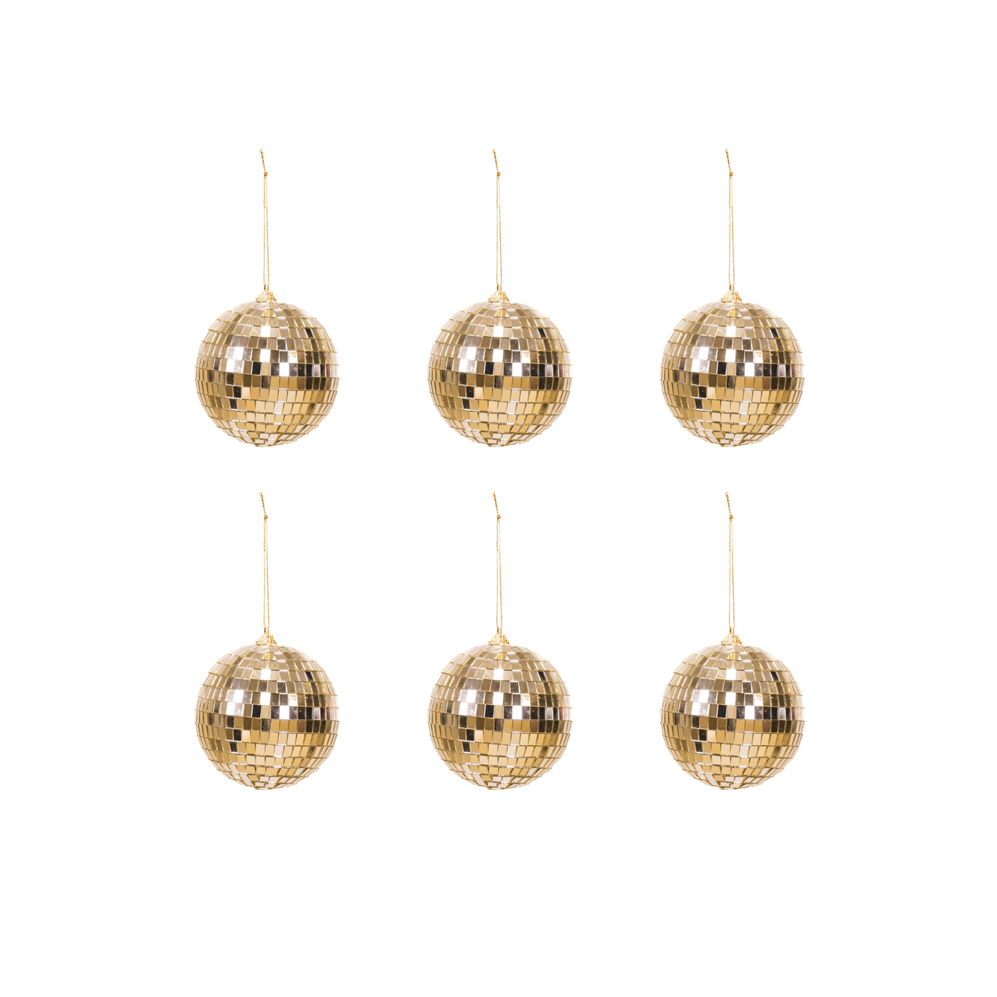 Christmas Decoration -  Christmas Hanger - Discoball - Foam - Set of 6 - Gold - 6x6x6cm
