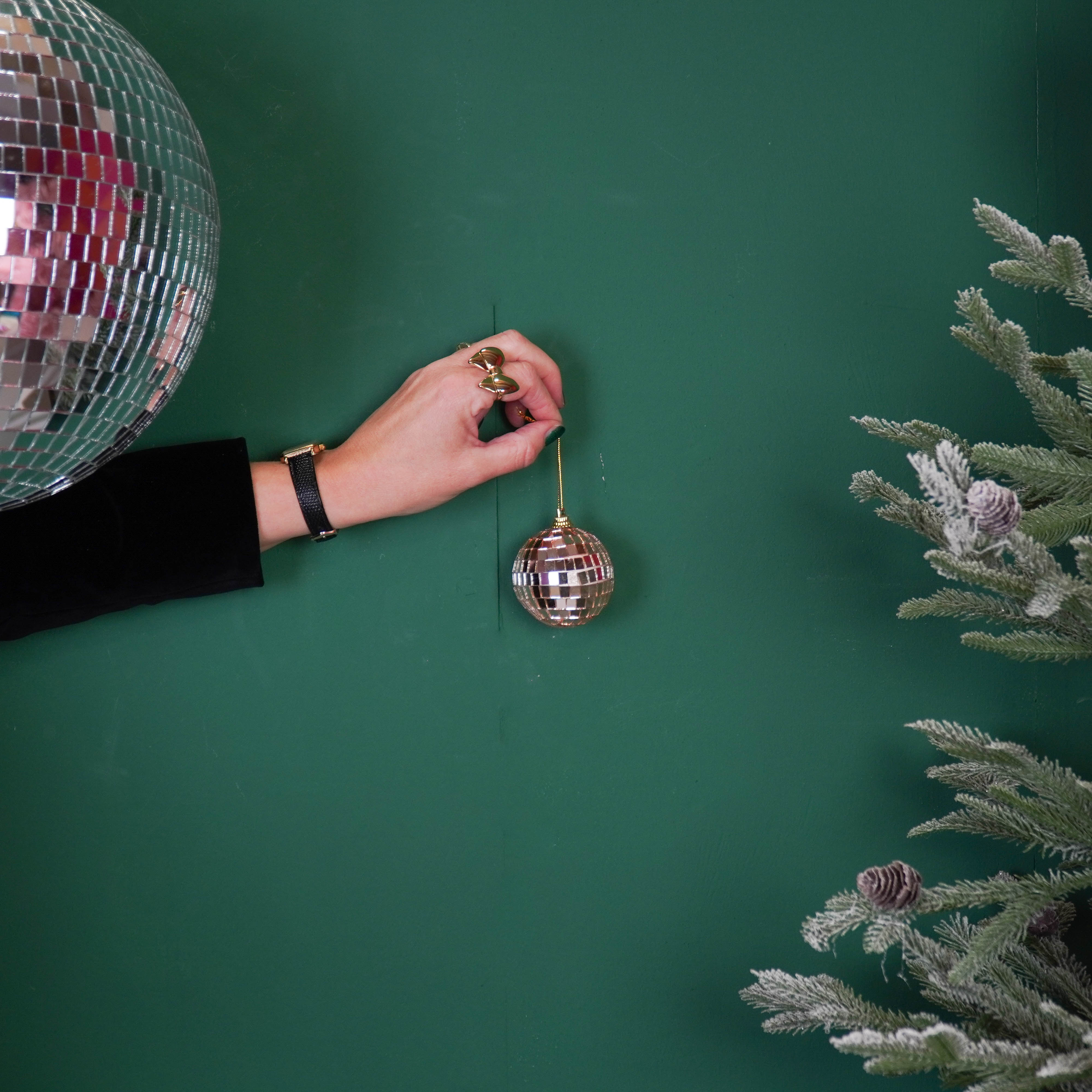 Christmas Decoration -  Christmas Hanger - Discoball - Foam - Set of 6 - Gold - 6x6x6cm