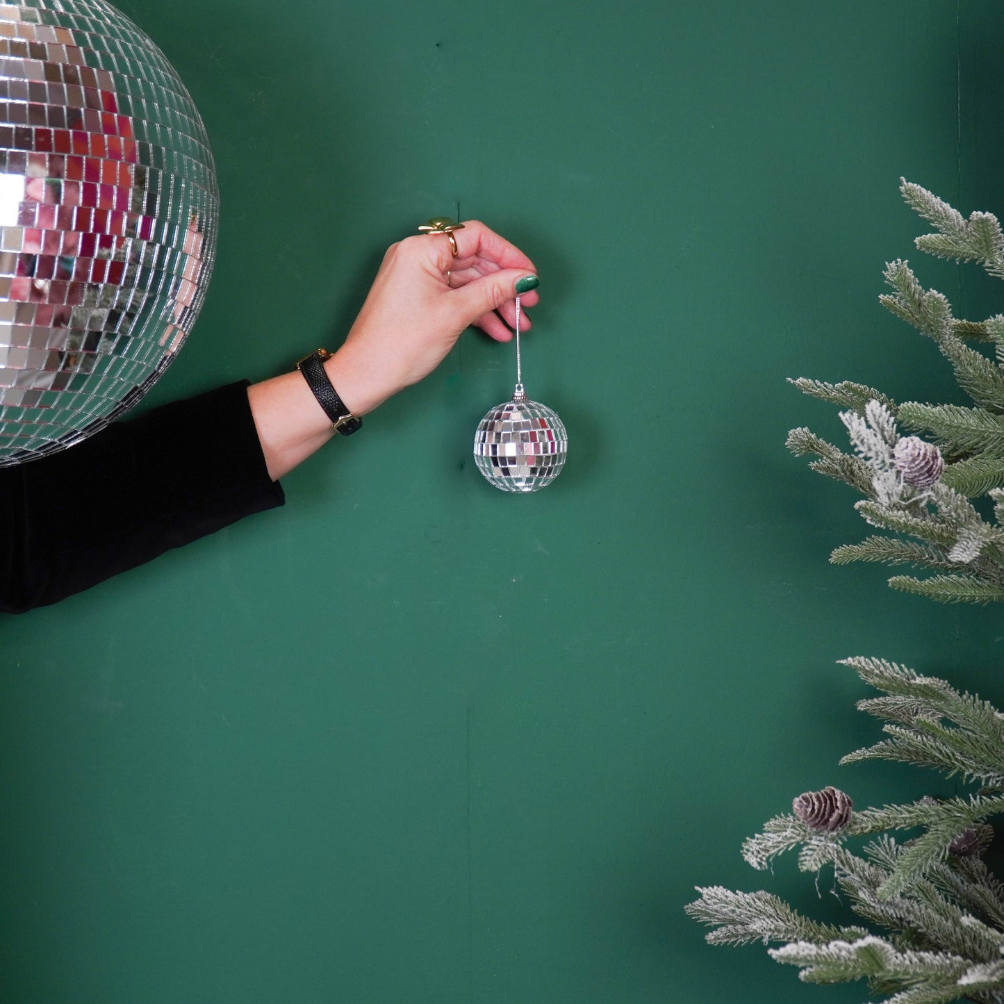 Christmas Decoration -  Christmas Hanger - Discoball - Foam - Set of 6 - Silver - 6x6x6cm