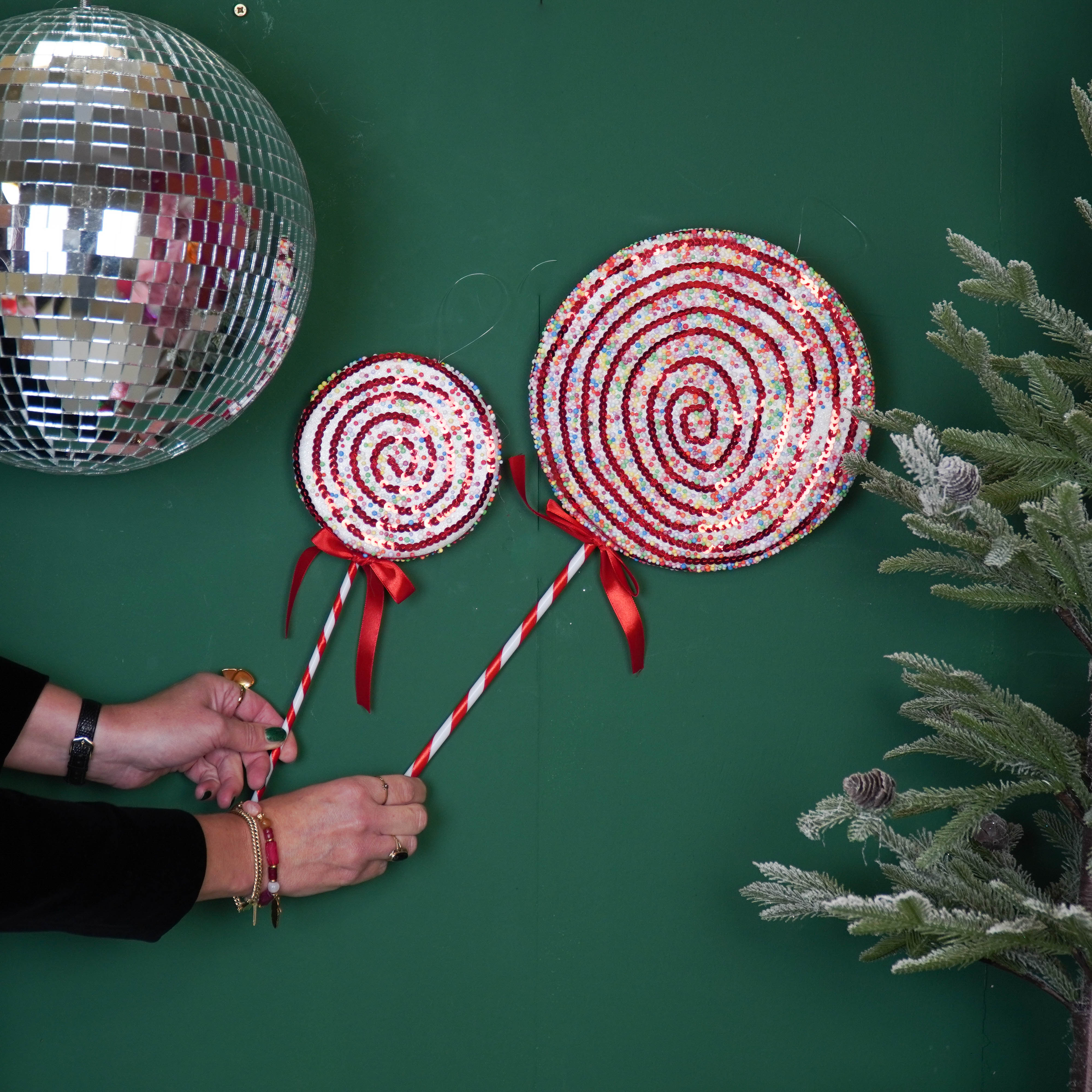 Decoration - Lolly Pop - Foam - Red/White - 15x35cm