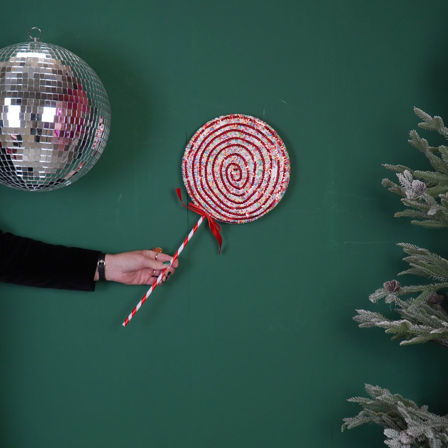 Decoration - Lolly Pop - Foam - Red/White - 15x35cm