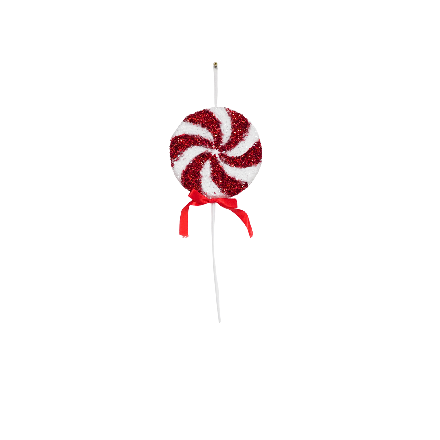 Decoration - Lolly Pop - Glitter - Red/White - 15x35cm