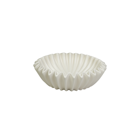 Bowl- Pleated Bowl - Ceramics- White- 29,5x29,5x9cm
