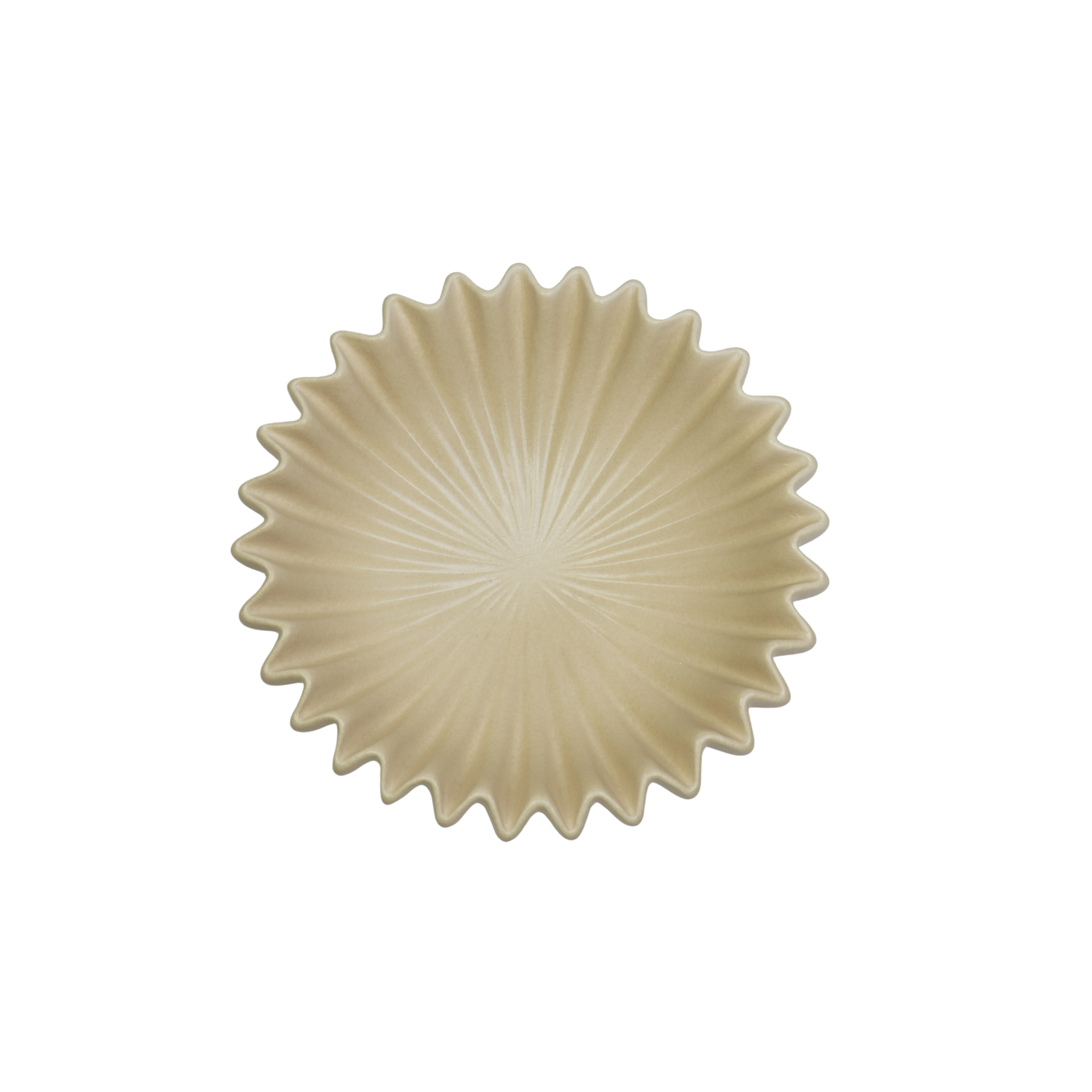 Bowl- Pleated Bowl - Ceramics- Sand- 29,5x29,5x9cm