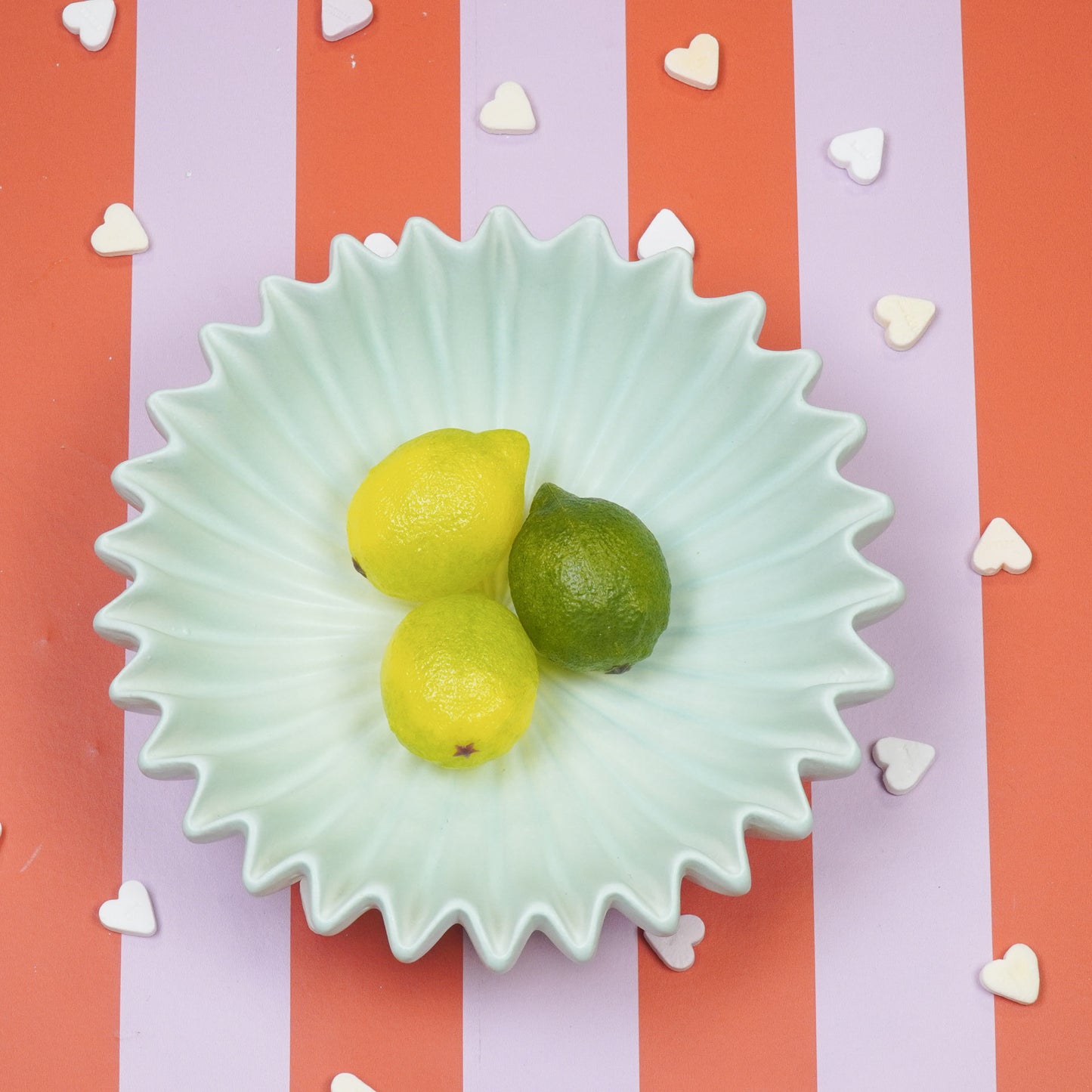 Bowl- Pleated Bowl - Ceramics- Mint- 29,5x29,5x9cm