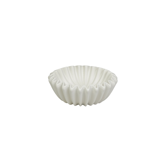 Bowl- Pleated Bowl - Ceramics- White- 20x20x7 cm