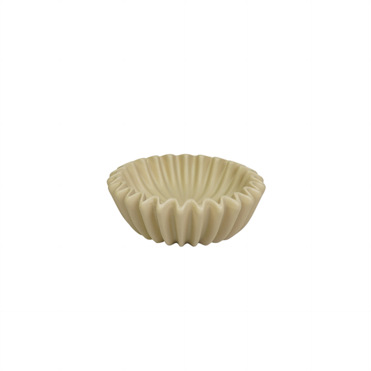Bowl- Pleated Bowl - Ceramics- Sand- 20x20x7 cm