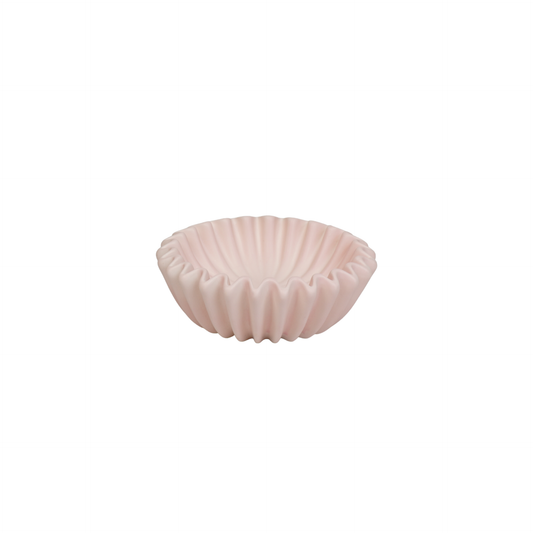 Bowl- Pleated Bowl - Ceramics- Light Pink- 20x20x7 cm