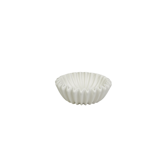 Bowl- Pleated Bowl - Ceramics- White- 15x15x4,5 cm