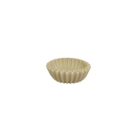 Bowl- Pleated Bowl - Ceramics- Sand- 15x15x4,5 cm