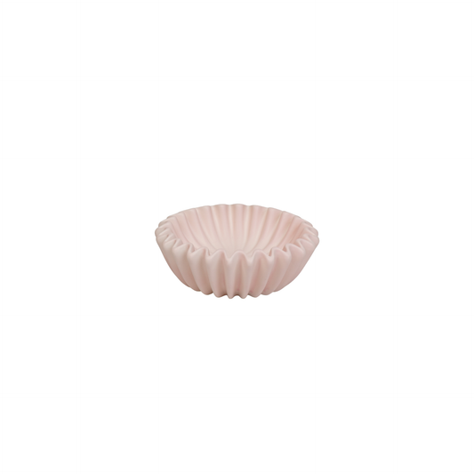 Bowl- Pleated Bowl - Ceramics- Light Pink- 15x15x4,5 cm
