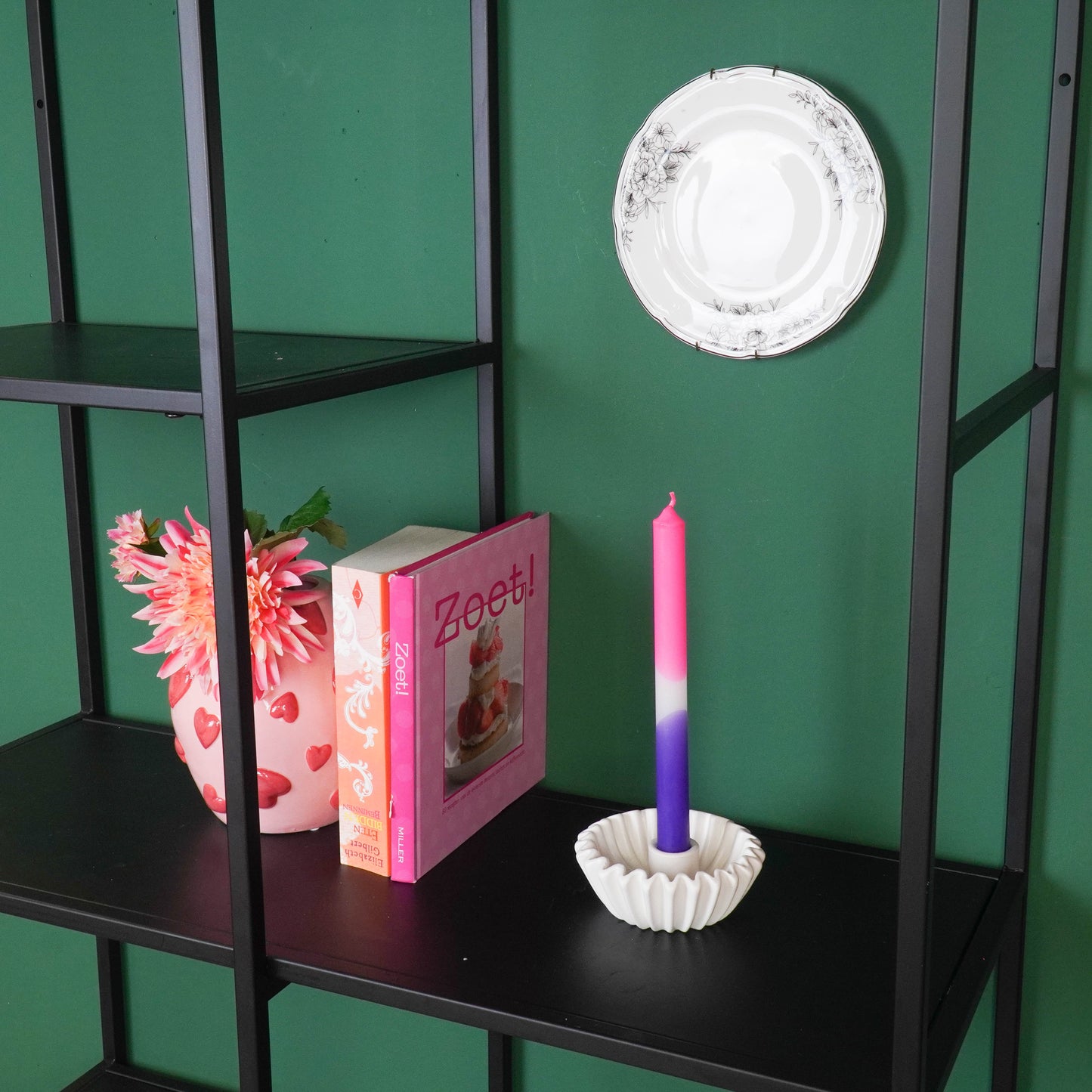Pleated Candle Holder - White- 12x12x4,5 cm
