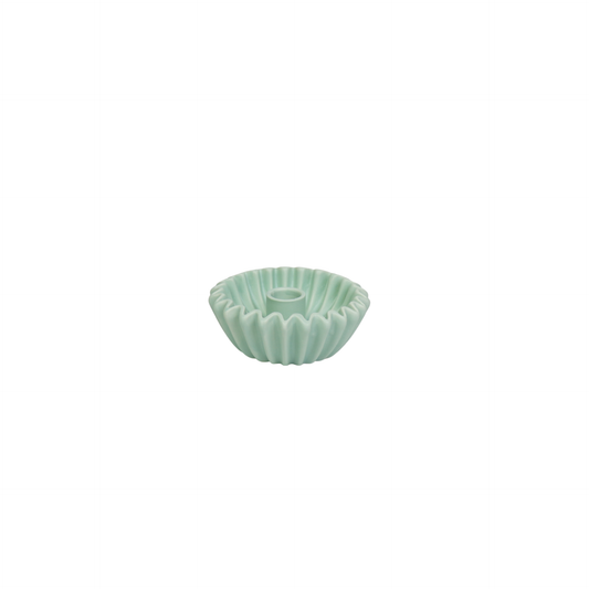 Pleated Candle Holder - Mint -12x12x4,5 cm