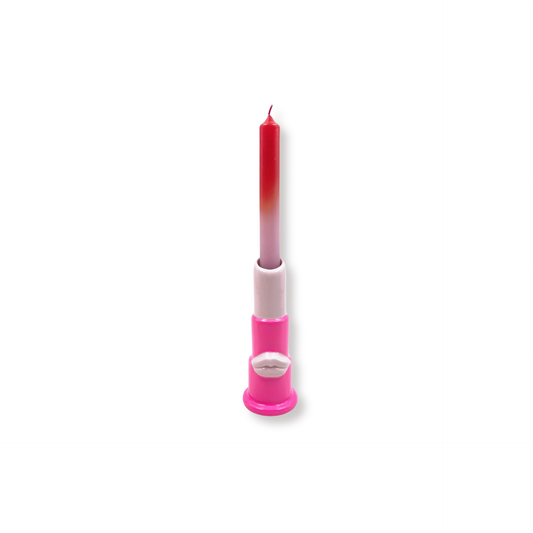 Candle holder - Lipstick - Ceramics - Pink - 5x5x15cm