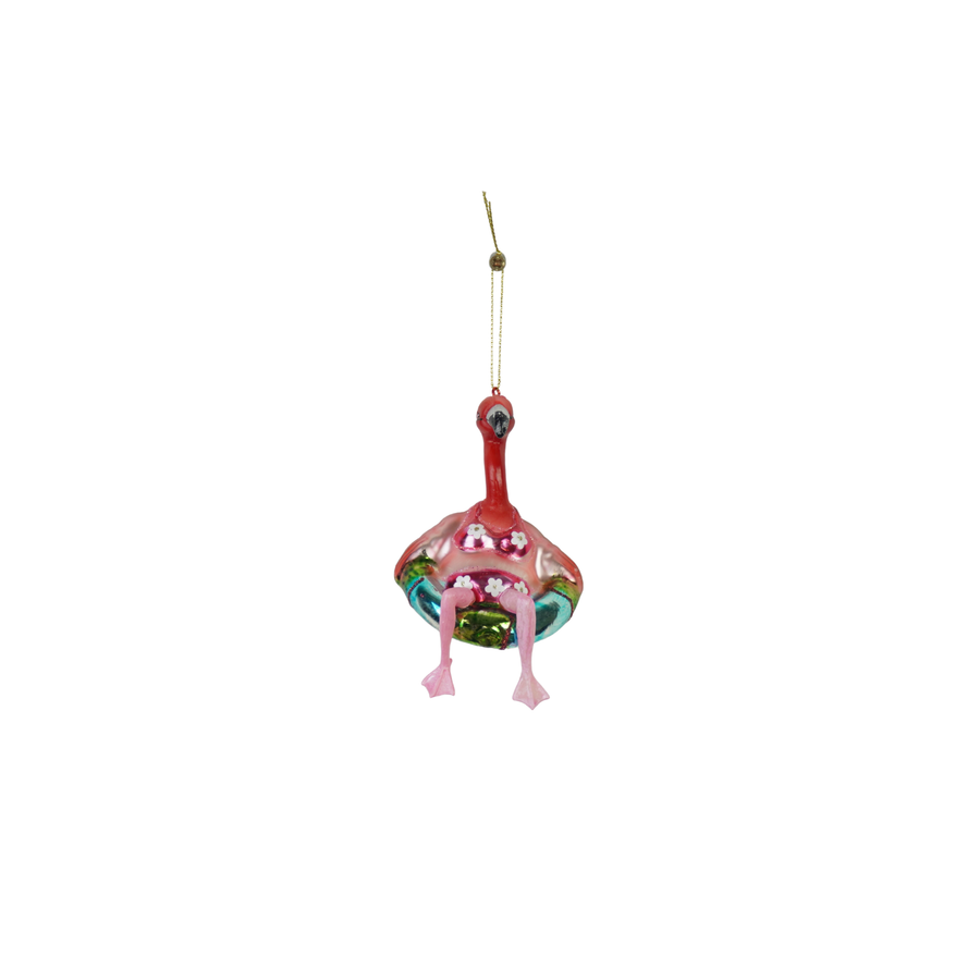 Xmas Hanger -Flamingo in bikini - Pink - 7,5x7,5x11,5cm