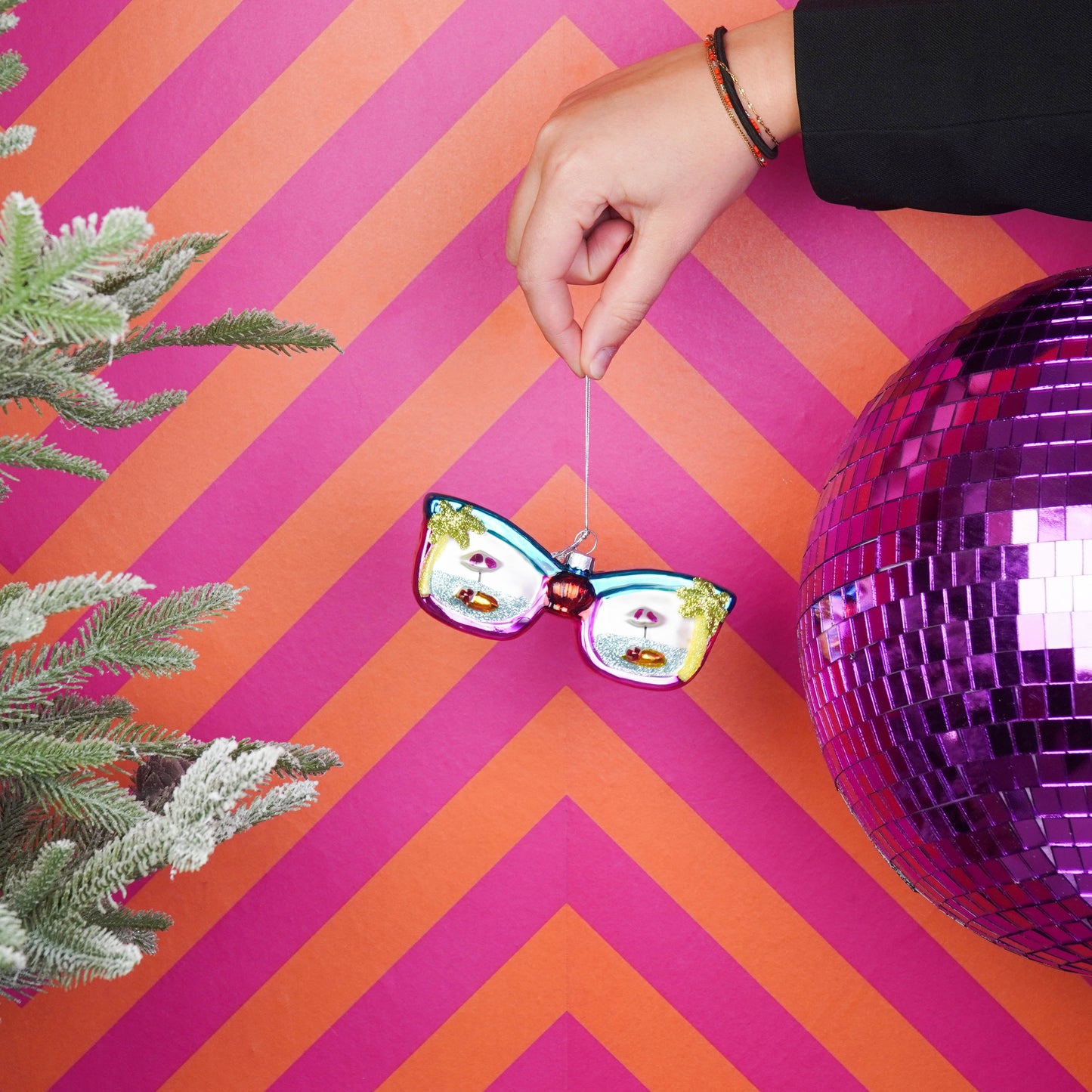Xmas Hanger - Disco Sunglasses  - Multi Color - 13,5x2x4cm