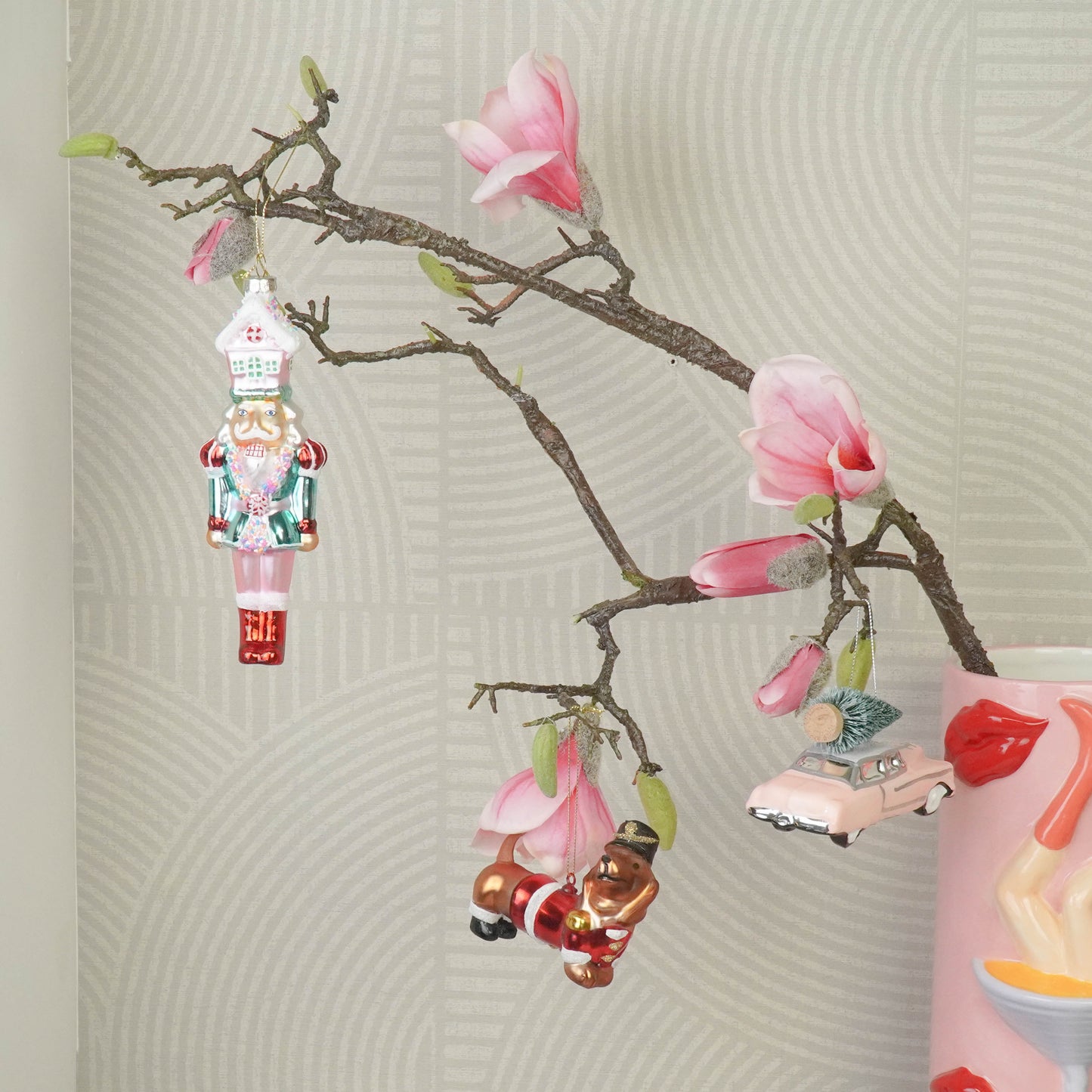 Xmas Hanger - Nutcracker - White/ Pink - 5,5x4x17,5cm