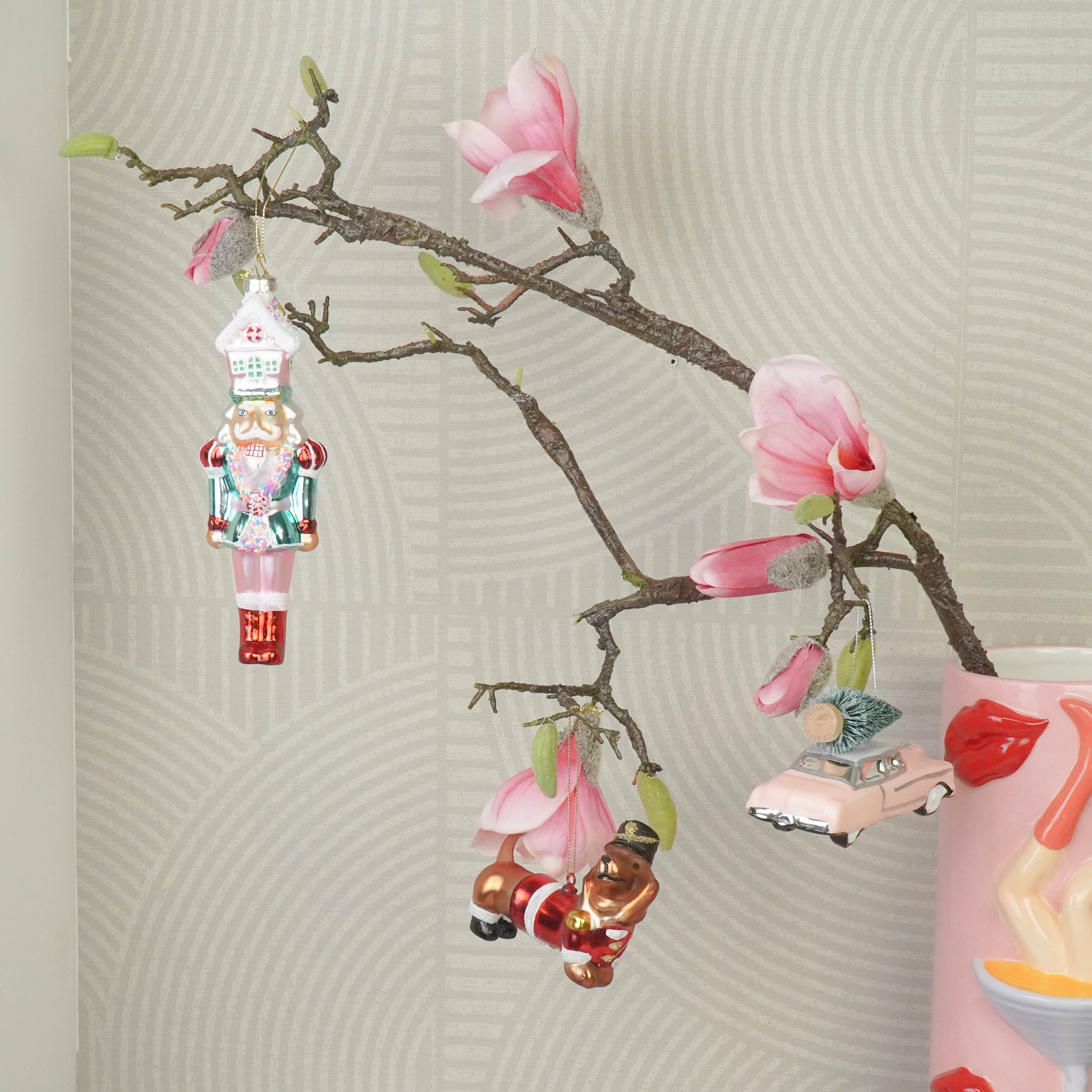 Xmas Hanger - Nutcracker - White/ Pink - 5,5x4x17,5cm
