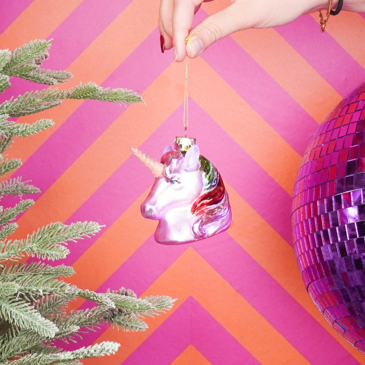 Xmas Hanger - Pink Unicorn  - 5x8x8,5cm